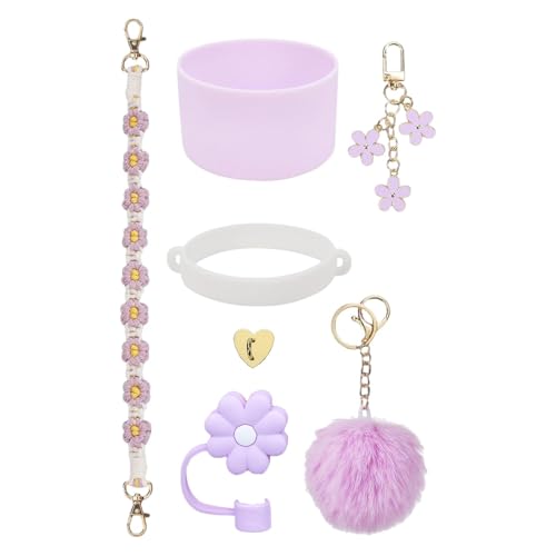Amagogo Tassen-Zubehör-Set, Schlüsselanhänger, Charms, Schlüsselanhänger, modisch, Tassen-Anhänger-Set, Tassen-Ketten-Set, Lila von Amagogo
