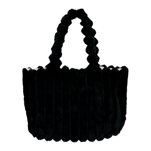 Amagogo Tragetasche für Damen, Plüsch-Winterhandtasche für die Arbeit, die Straße, das Pendeln und Reisen, Schwarz Amagogo Tragetasche für Damen, Plüsch-Winterhandtasche für die Arbeit, die Straße, das Pendeln und Reisen, Schwarz von Amagogo
