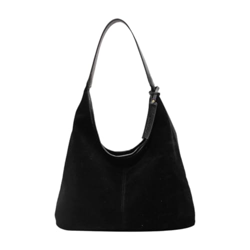 Amagogo Tragetasche für Damen, große Kapazität, Wildledertasche, Umhängetasche, Geldbörse, Hobo-Tasche für Outdoor, Pendeln, Verabredungen, Reisen, Schwarz von Amagogo