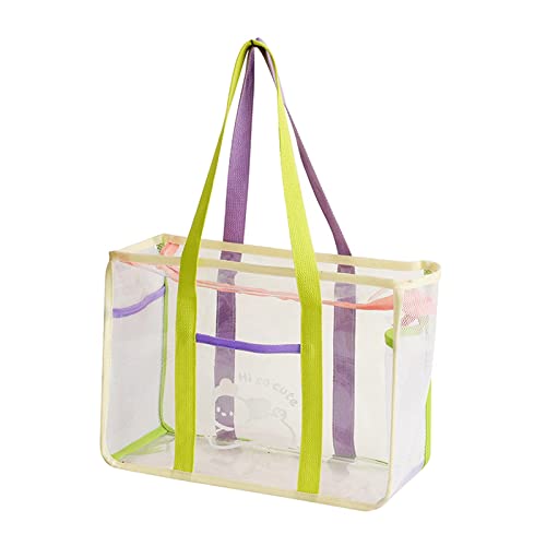 Amagogo Transparente Tasche für Damen, Schultertasche, vielseitiger Organizer, tragbare Tasche, transparente Tragetasche, Strandhandtasche für Schwimmen, Violett von Amagogo