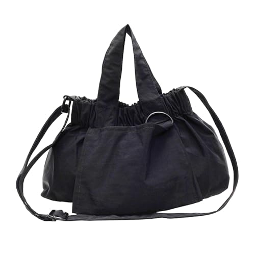 Amagogo Umhängetasche, modische, weiche Tasche aus Nylon für Arbeit, Einkaufen, Pendeln, Reisen, Schwarz von Amagogo