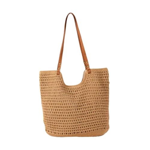Amagogo Umhängetasche für Damen, Boho-Stil, gewebte Handtasche, tragbare böhmische Einkaufstasche für unterwegs, Khaki 40cmx32cm Amagogo Umhängetasche für Damen, Boho-Stil, gewebte Handtasche, tragbare böhmische Einkaufstasche für unterwegs, Khaki 40cmx32cm von Amagogo