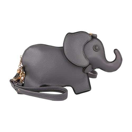 Amagogo Umhängetasche in Elefantenform. Lustige PU-Geldbörse für Pendler, Straßengeburtstage, Grau von Amagogo