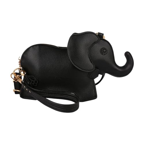 Amagogo Umhängetasche in Elefantenform. Lustige PU-Geldbörse für Pendler, Straßengeburtstage, Schwarz von Amagogo