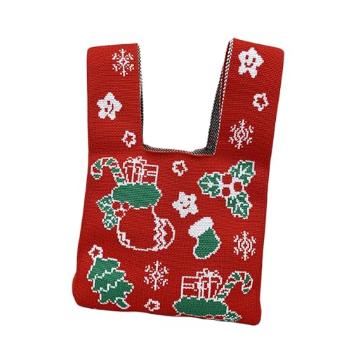 Amagogo Weihnachts-Armband-Einkaufstasche, kreative Handgelenk-Knotentasche für Reisen, Frau, Einkaufen von Amagogo