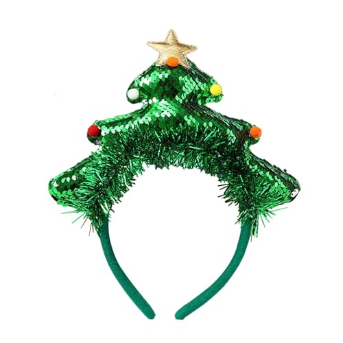 Amagogo Weihnachts-Stirnband, süßes Kostüm, Haar-Accessoires für festliche Partys, Weihnachtsbaum mit Pailletten von Amagogo