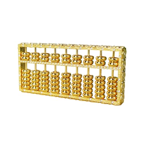 Amagogo Zählperlen Abacus Feng Shui Rechenwerkzeug Zählrahmen Goldene Ornamente Abacus Dekoration für Geschenk Desktop Ornamente von Amagogo