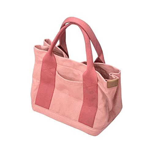 Damen-Handtasche aus Segeltuch, große Kapazität, für Arbeit, mehrere Taschen, leicht, strapazierfähig, Maße: 25,4 x 15,2 x 21,8 cm, stilvoll, vielseitig, rose von Amagogo