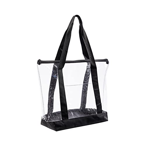 Frauen Handtaschen PVC Taschen Leichte Geldbörse Mode Lagerung Beutel Klar Tote Tasche Transparent Pack Bag für Pendler Dame Täglich Regenschirme Arbeit, farblos, 50cmx35cmx15cm von Amagogo