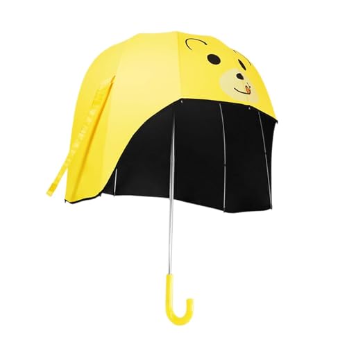 Stockschirm, Regenschirm mit langem Griff, winddichter, gerader Regenschirm mit starkem Rahmen, Sonnen- und Regenschirm für unterwegs, GELB von Amagogo