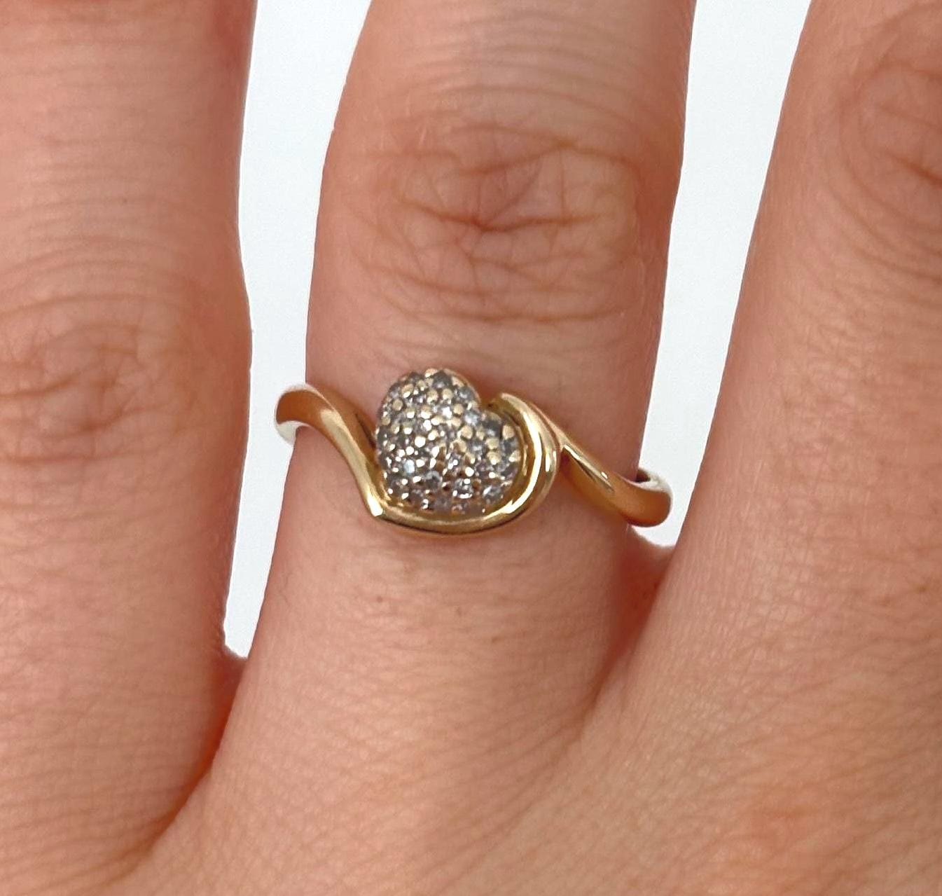 Ring Herz Zirkonia Aus 585 | Gr. 53/6, 5 | 14 Karat Gold Echtgold Vintage Antik Ring Herz Zirkonia Aus 585 | Gr. 53/6, 5 | 14 Karat Gold Echtgold Vintage Antik von AmaiaVintage