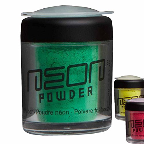 Amakando 80er Jahre Schminke Schminkpuder neongrün Powder Lidschatten Neon Puder Karneval Accessoires Faschingsschminke Kosmetik Party Make Up von Amakando