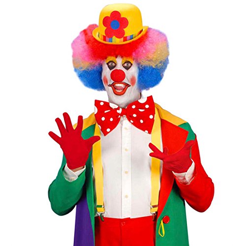 Amakando Clown Handschuhe rot Clownhandschuhe kurz mit Biesen Zauberer Fingerhandschuhe Magier Stoffhandschuhe Pantomime Handschuh Paar Herrenhandschuhe Damenhandschuhe von Amakando