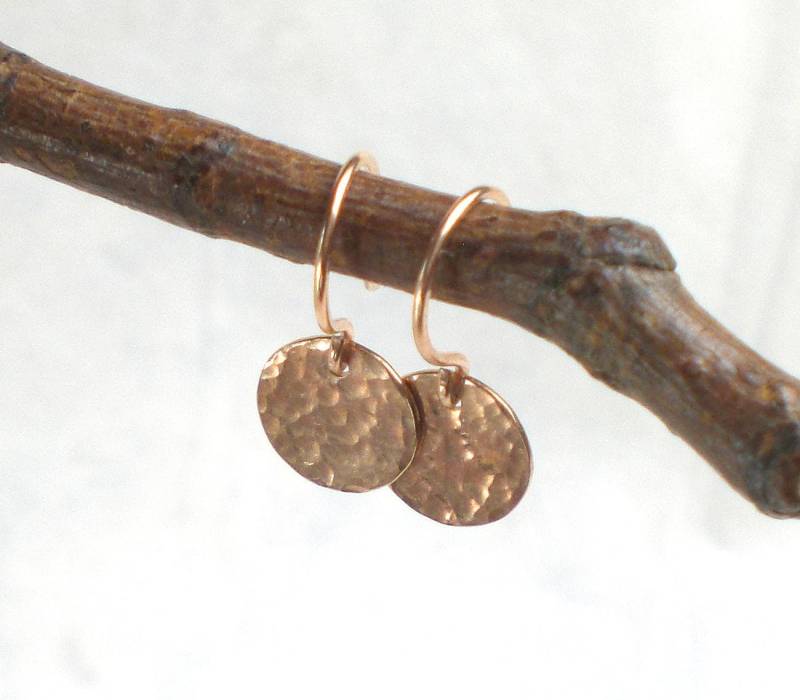 Mini Ohrringe Scheibe 925 Silber Roségold Gehämmert - Kleine Ohrhänger Dot Minimalistisch Sterlingsilber Vergoldet | H988 Mini Ohrringe Scheibe 925 Silber Roségold Gehämmert - Kleine Ohrhänger Dot Minimalistisch Sterlingsilber Vergoldet | H988 von AmaleeJewelry