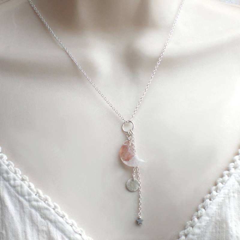 Mond Stern Kette 925 Silber - Lariat Y-Halskette Himmel Halsschmuck | N962 Mond Stern Kette 925 Silber - Lariat Y-Halskette Himmel Halsschmuck | N962 von AmaleeJewelry