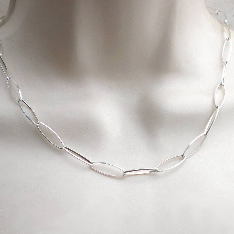 Ovale Gliederkette 925 Silber, Paperclip Kette Sterlingsilber, K984 Ovale Gliederkette 925 Silber, Paperclip Kette Sterlingsilber, K984 von AmaleeJewelry