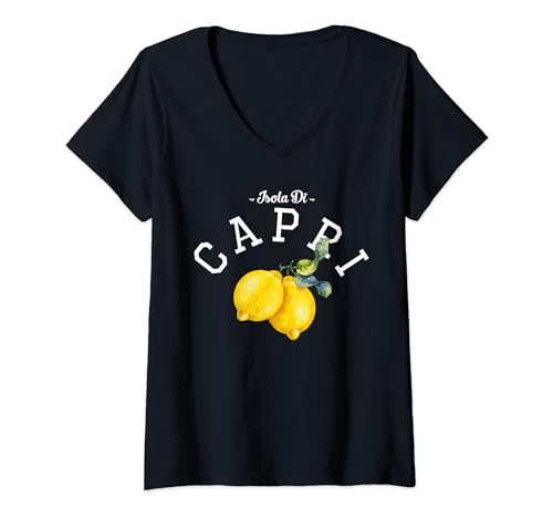 Damen Isola di Capri Amalfi Küste Italien Sorrent Capri T-Shirt mit V-Ausschnitt von Amalfi Coast Italy Sorrento Capri