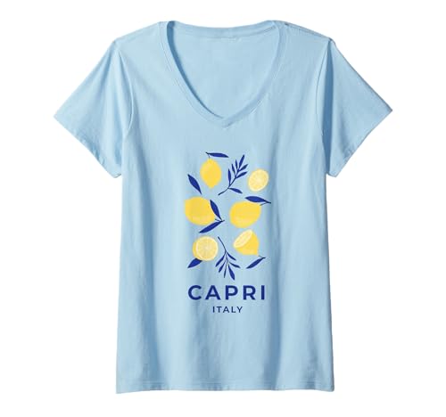Damen Capri & Sorrento Lemons, Italien - Amalfi Coast Holiday Vibes T-Shirt mit V-Ausschnitt Damen Capri & Sorrento Lemons, Italien - Amalfi Coast Holiday Vibes T-Shirt mit V-Ausschnitt von Amalfi - Italy - Souvenir Store