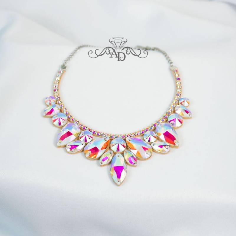Kristall Halskette Von Amalia Design, Strass Halskette, Bauchtanz Schmuck, Design Gesellschaftstanz Tanz von AmaliaDesignStudio