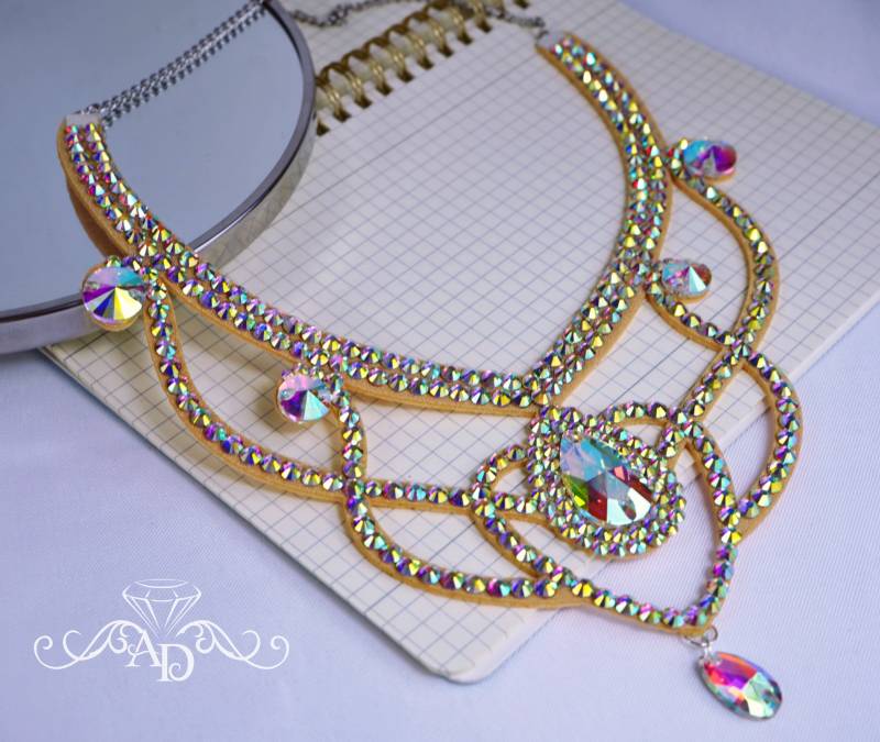 Kristall Halskette Von Amalia Design, Strass Halskette, Schmuck Für Gesellschaftstanz, Gesellschaftsschmuck, Gesellschaftsschmuck von AmaliaDesignStudio