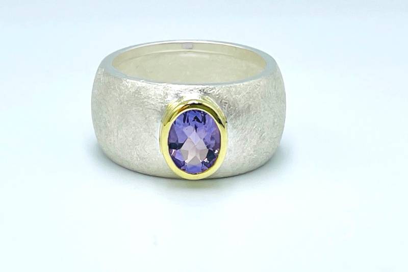 Amethyst Silber Ring Bicolor Rechteck Amethyst Silber Ring Bicolor Rechteck von AmaliaTavaresSchmuck