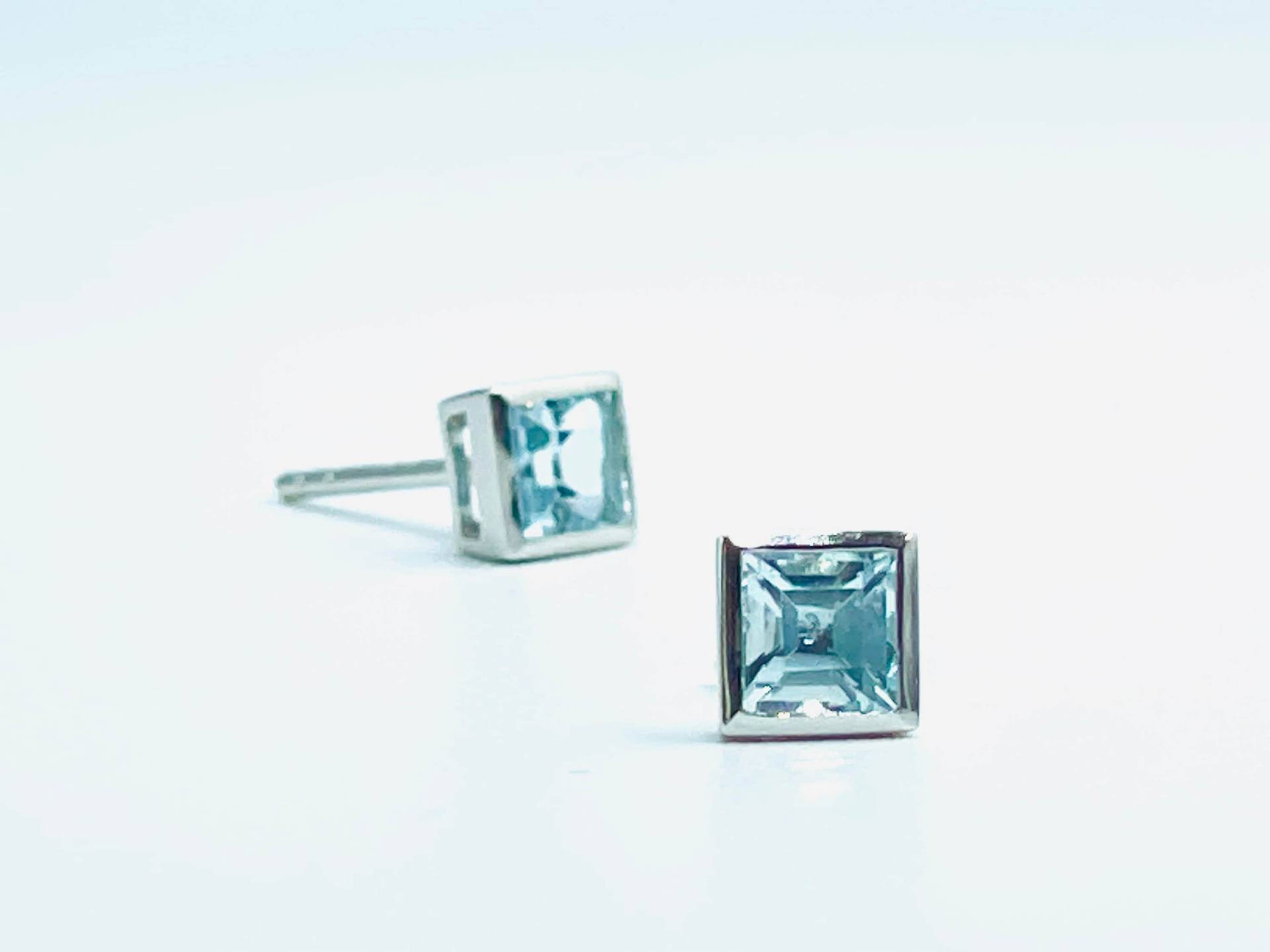 Blautopas Silber Ohrstecker Eckig Blautopas Silber Ohrstecker Eckig von AmaliaTavaresSchmuck