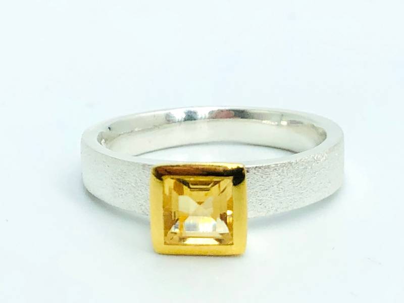 Citrin Silber Ring Bicolor von AmaliaTavaresSchmuck