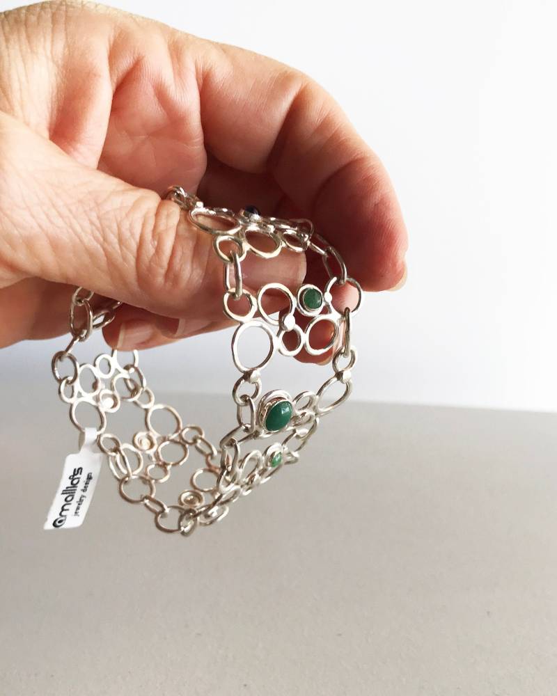 sterling Silber Bubble Armband Mit Amethyst Und Aventurin von Amallias