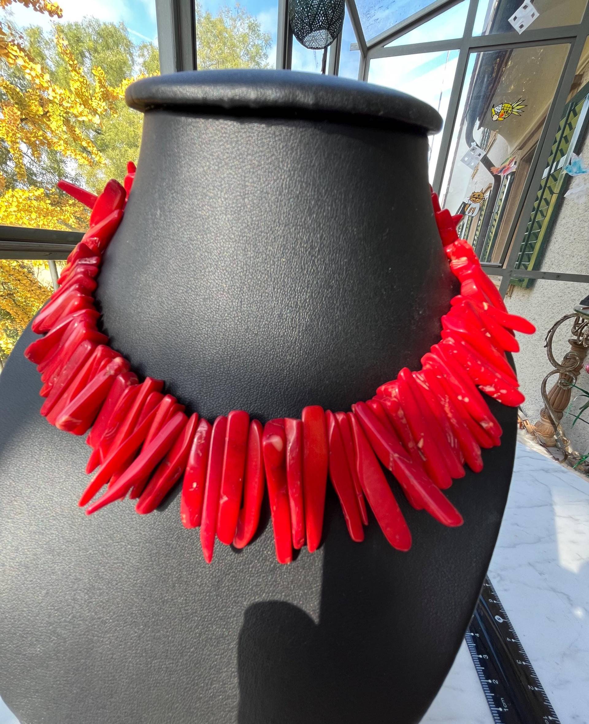 Halskette, Koralle, Rot, Blickfang, 43cm, Günstig Halskette, Koralle, Rot, Blickfang, 43cm, Günstig von AmaloukDesign