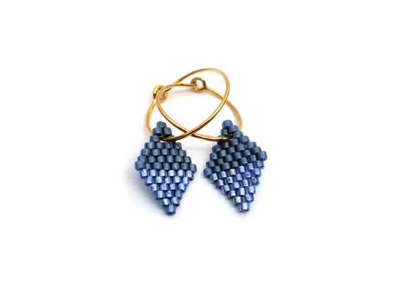 Ohrringe - Diamant Tropfen Blau Und Gold Ohrringe - Diamant Tropfen Blau Und Gold von AmaltheaCph