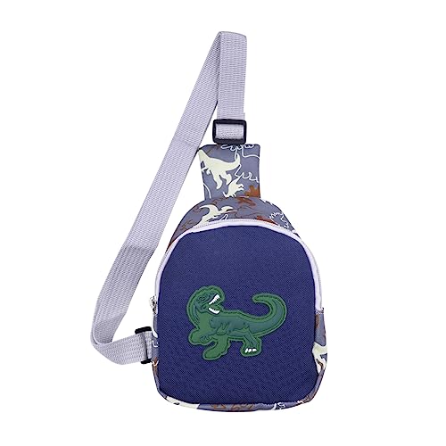 Niedlicher kleiner Tagesrucksack, Cartoon-Affe, Umhängetasche, Reisen, Wandern, Brusttasche, lässiger Tagesrucksack für Jungen und Mädchen, Grau mit braunen Triceratops, Einheitsgröße von Amamcy