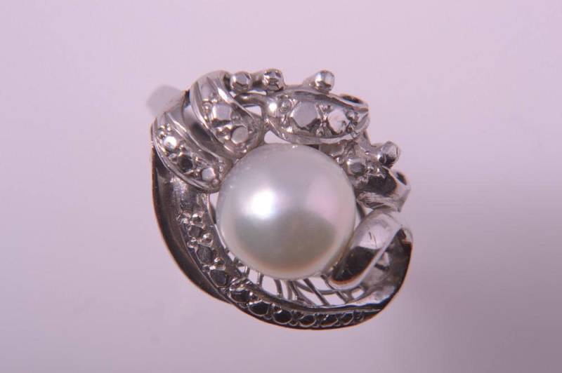 14Ct Weißgold 50Er Jahre Ring Mit Einer Perle | 499Aa 14Ct Weißgold 50Er Jahre Ring Mit Einer Perle | 499Aa von AmandaApplebyShop