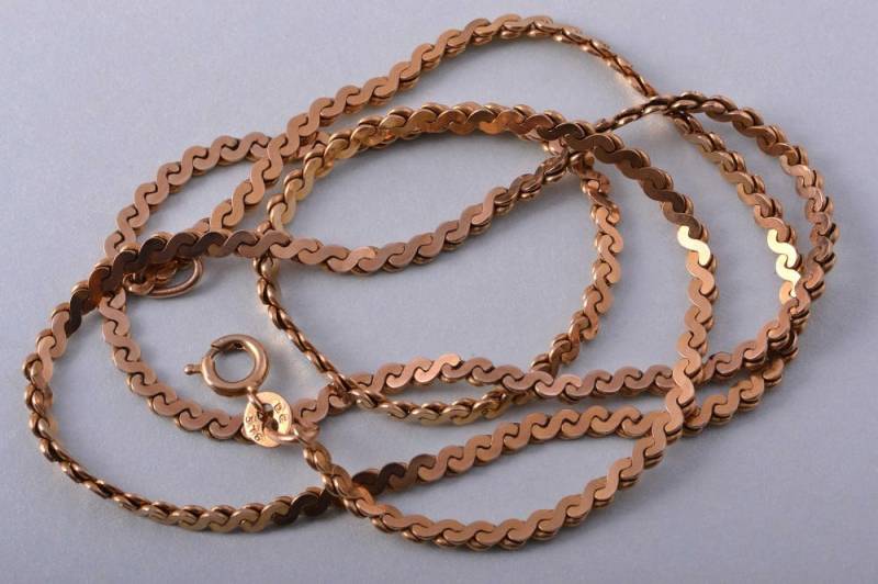 9 Karat Gelbgold Flachgliederkette | 929O100 von AmandaApplebyShop