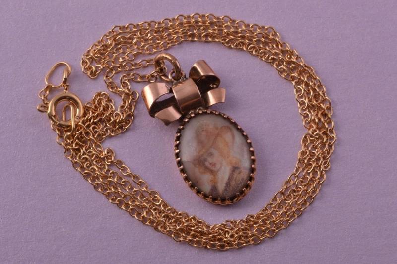 9Ct Gold Vintage Handbemalter Anhänger/Miniatur | 914L von AmandaApplebyShop