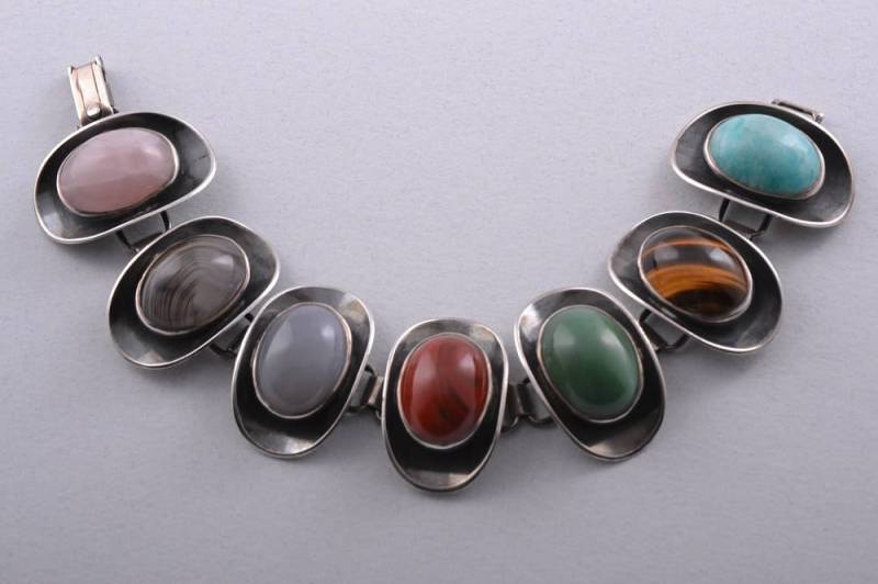Silber Retro Armband Mit Halbedelsteinen | 705M Silber Retro Armband Mit Halbedelsteinen | 705M von AmandaApplebyShop