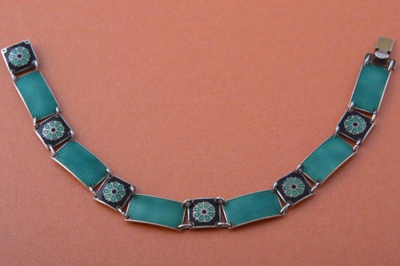 Silber Und Emaille Retro Armband | 915Y Silber Und Emaille Retro Armband | 915Y von AmandaApplebyShop