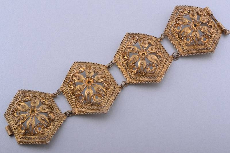 Silber Vergoldet Vintage Filigrane Armband | 768T Silber Vergoldet Vintage Filigrane Armband | 768T von AmandaApplebyShop