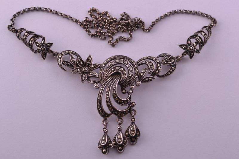 Silber Vintage 50Er Jahre Halskette Mit Markasit | 425Z Silber Vintage 50Er Jahre Halskette Mit Markasit | 425Z von AmandaApplebyShop