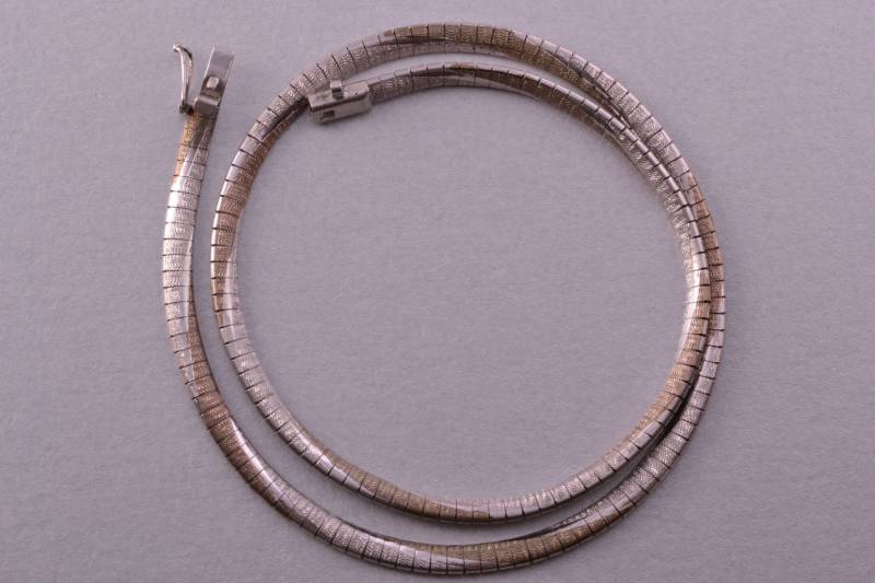 Silber Vintage Zweifarbige Halskette | 929O68 von AmandaApplebyShop