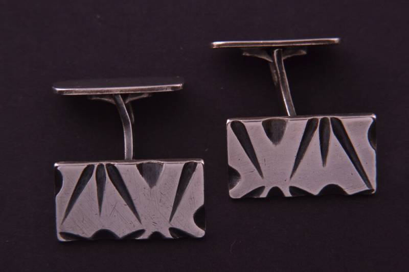 Silberne Retro Manschettenknöpfe Mit Gravur | 288x von AmandaApplebyShop