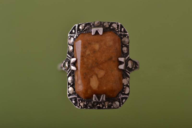 Silberner Art Deco Ring Mit Markasit | 109L von AmandaApplebyShop