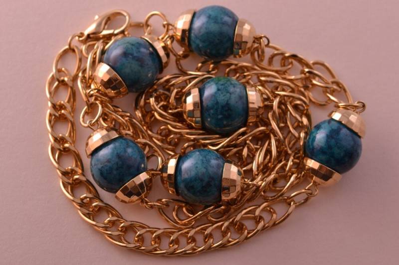 Vergoldete Vintage Kette Mit Perlen(885R Vergoldete Vintage Kette Mit Perlen(885R von AmandaApplebyShop