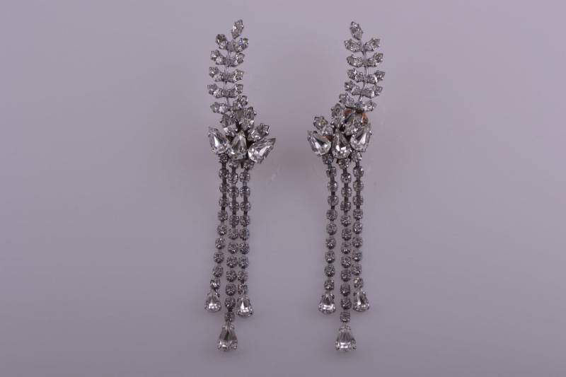 Vintage Lange Quasten Ohrclips Mit Weißer Paste | 819Z von AmandaApplebyShop