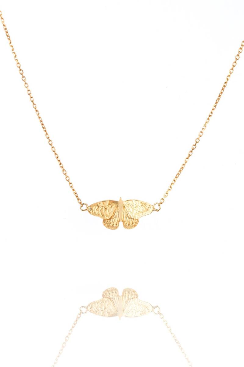 Schmetterling Halskette Aus Sterling Silber Und Vergoldetem von AmandaColemanStore