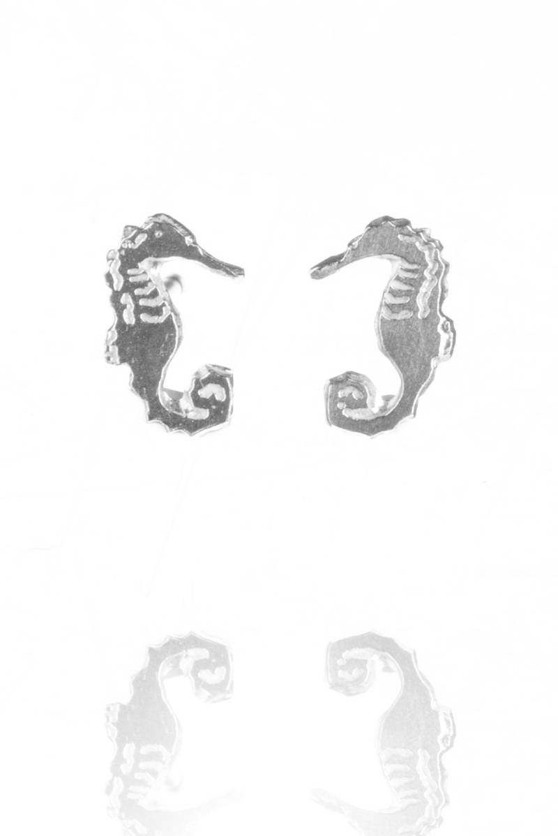 Seepferdchen Ohrstecker in Sterling Silber Und Gold Vermeil von AmandaColemanStore