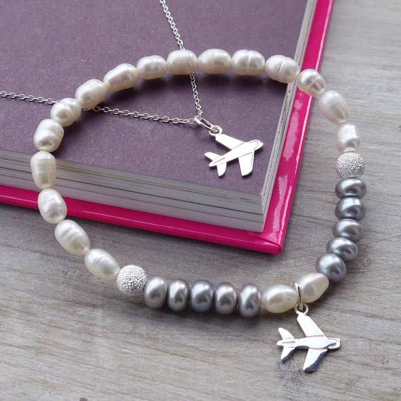 Bleiben Sie Verankert Silber & Perle Armband von AmandaJanesUK