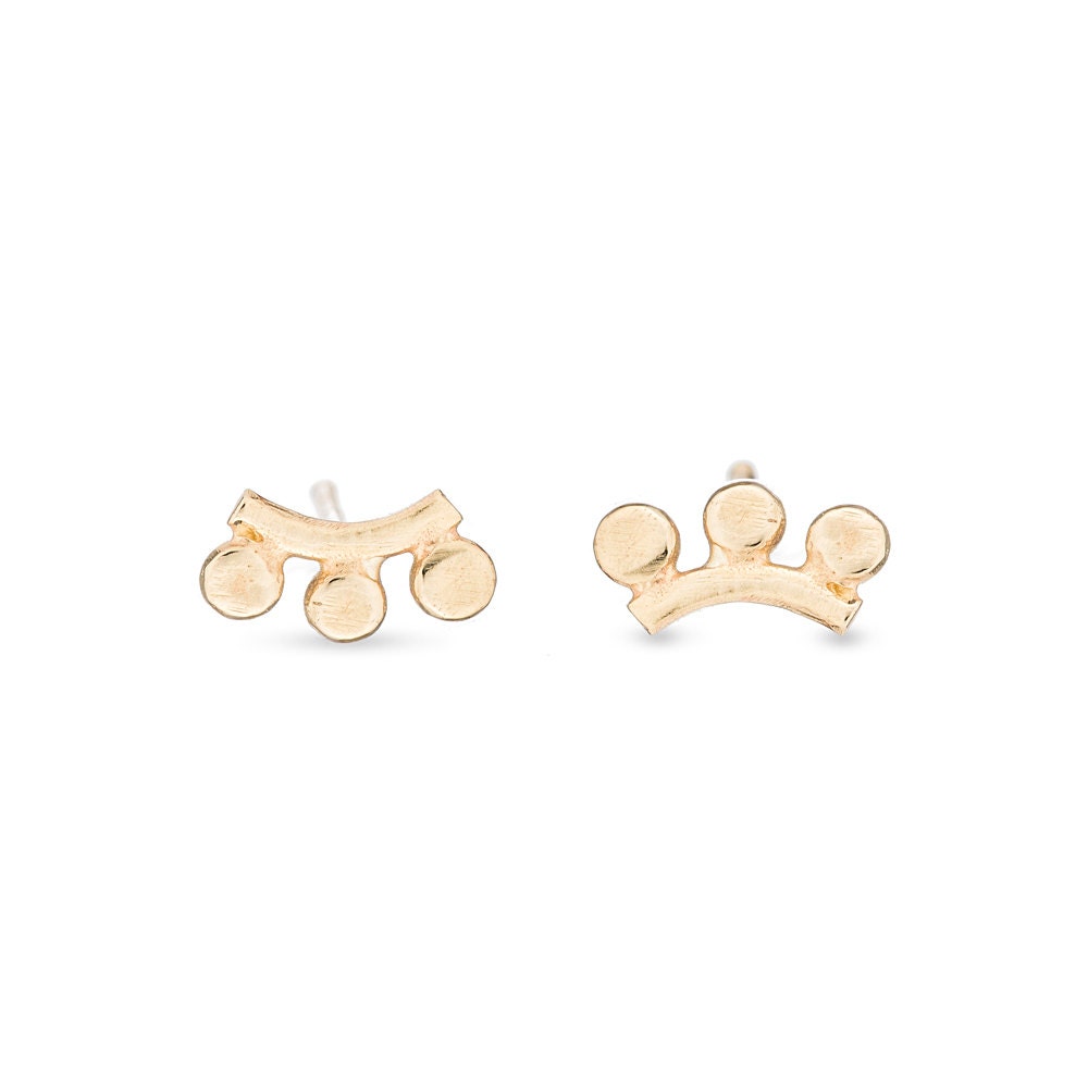 14K 3 Strahlen Sonnenaufgang Ohrstecker - 14K Gold | Kollektion Sunrise 14K 3 Strahlen Sonnenaufgang Ohrstecker - 14K Gold | Kollektion Sunrise von AmandaKLockrowJewels