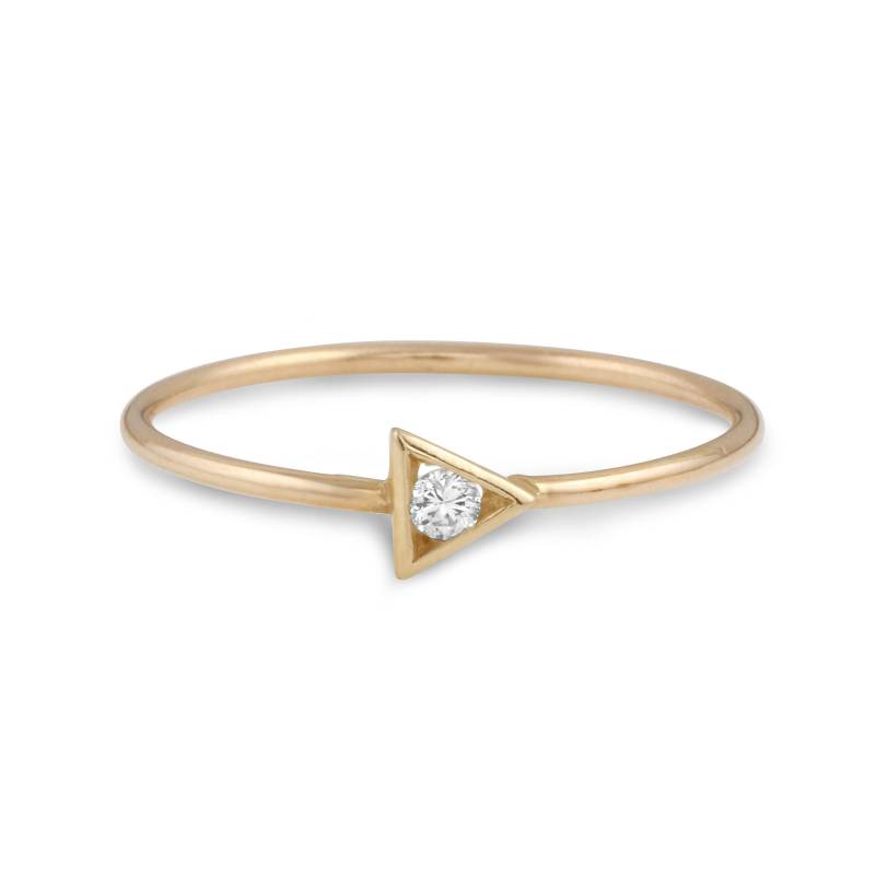 14K Diamant Dreiecks-Festigkeitsring 14K Diamant Dreiecks-Festigkeitsring von AmandaKLockrowJewels