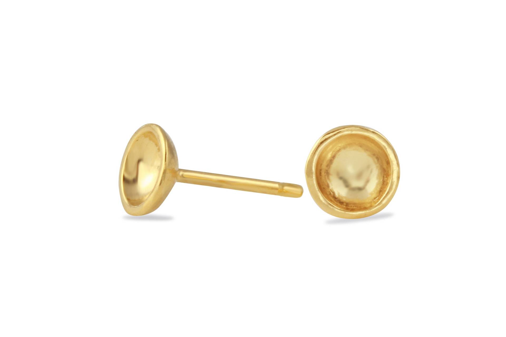 750Er Gelbgold Vermeil Mini-Schale-Ohrstecker 750Er Gelbgold Vermeil Mini-Schale-Ohrstecker von AmandaKLockrowJewels