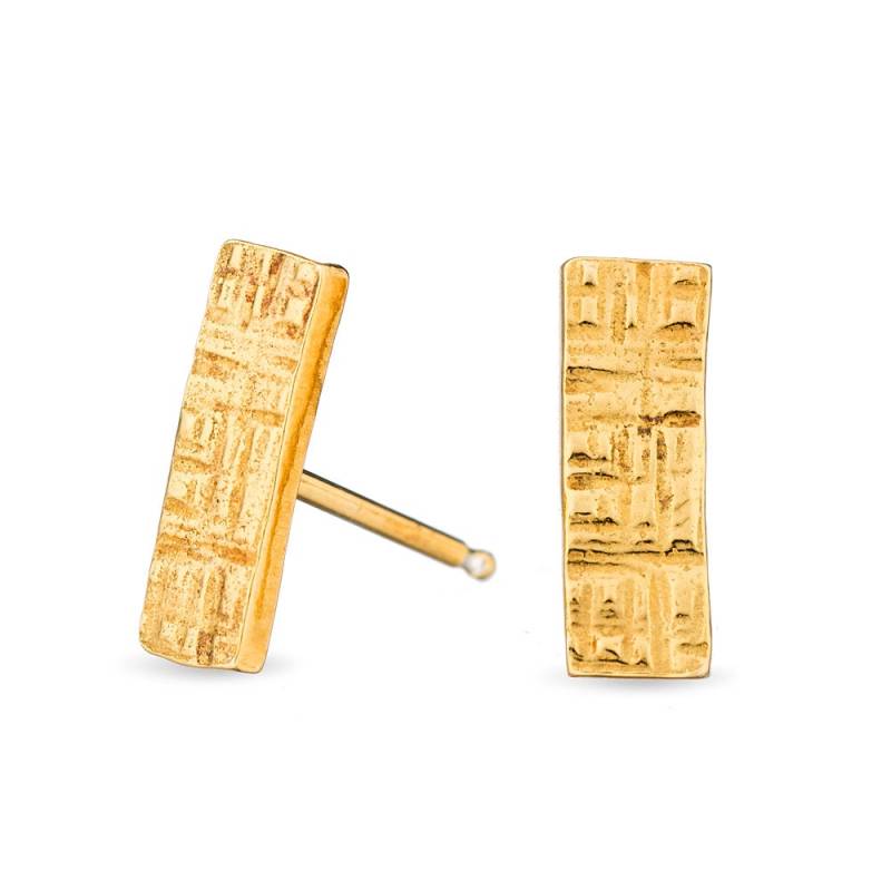 Gehämmerte Rechteck-Ohrstecker Aus 750Er Gold Vermeil Gehämmerte Rechteck-Ohrstecker Aus 750Er Gold Vermeil von AmandaKLockrowJewels